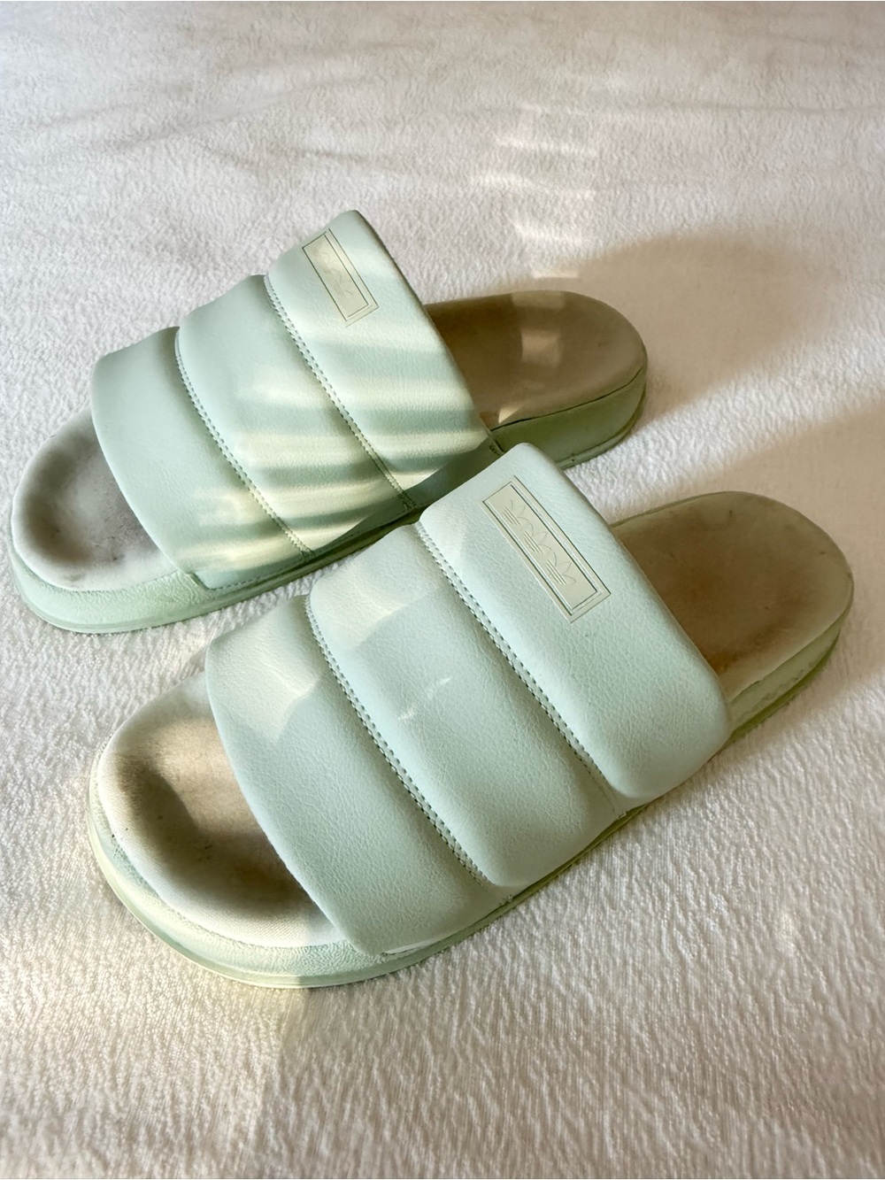 ADIDAS Mint Green Padded Slide Sandals